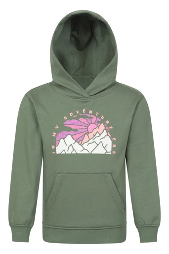 Kids Adventure Graphic Hoodie - Khaki