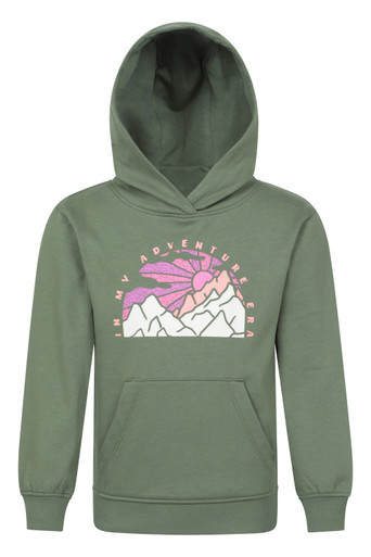 Kids Adventure Graphic Hoodie - Khaki