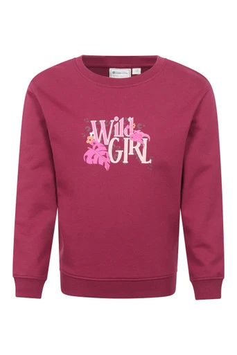 Girls Wild Girl Crew Neck Sweatshirt - Pink