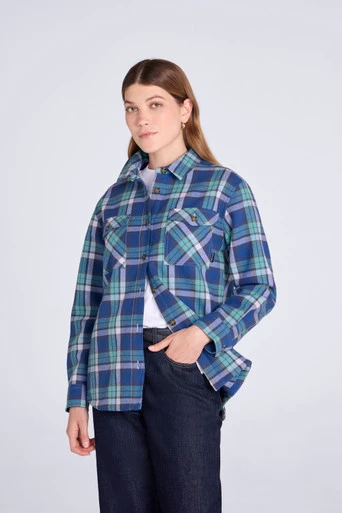 Seth Womens Fleece Bonded Shacket - Blue