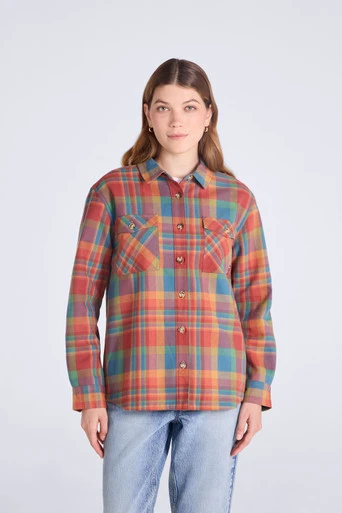 Seth Womens Fleece Bonded Shacket - Burnt Orange