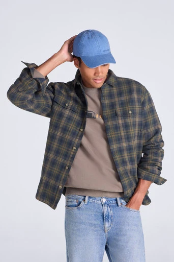 Seth Mens Fleece Bonded Shacket - Khaki
