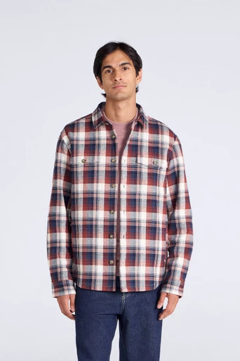 Seth Mens Fleece Bonded Shacket - Dark Blue