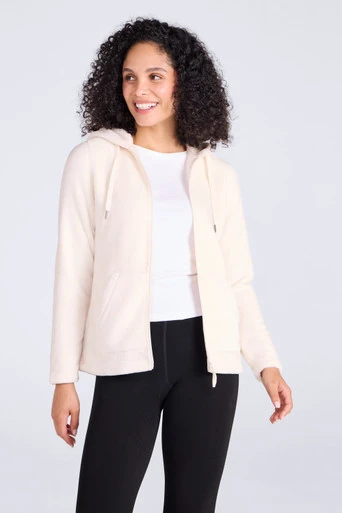 Snaggle Womens Hooded Fleece - Cream