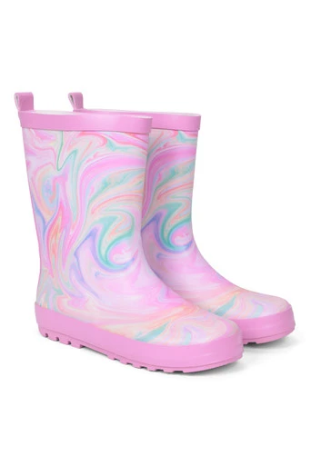Dash Kids Watercolour Rubber Welly - Light Pink