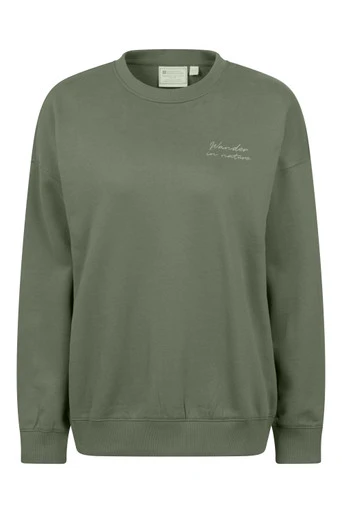 Graphic Womens Wander In Nature Sweatshirt - Dark Green