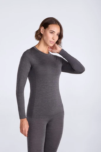 Aeryn Womens Merino Blend Long Sleeve Top - Black