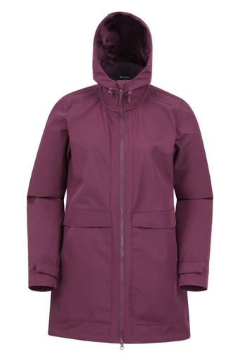 Shauna Full Zip Faux Fur Longline Softshell Jacket - Dark Burgundy