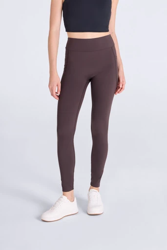 Leah Womens Pocket Leggings - Dark Brown