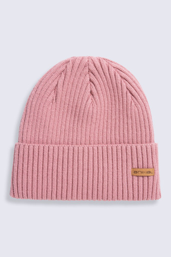 Bobbi Sherpa Lined Ribbed Beanie - Pink