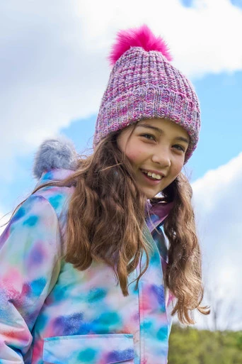 Sparkle Kids Sherpa Lined Pom Beanie - Pink