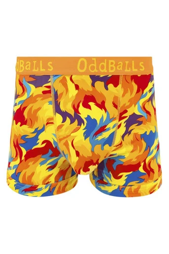 Mens Cotton Boxer Shorts - Soft Everyday Underwear - Orange