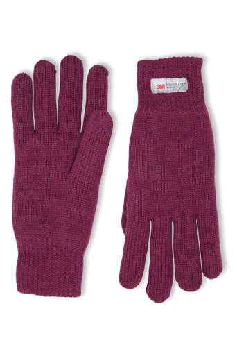 EMS Womens Thinsulate Fleece Lined Knitted Glove - Berry