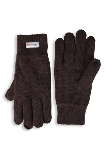 EMS Thinsulate Fleece Lined Knitted Glove - Dark Brown