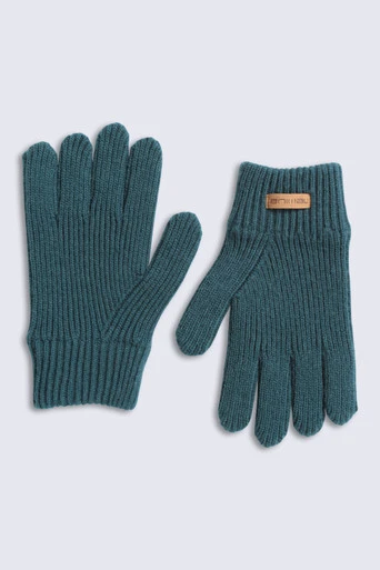 Kids Rowan Knitted Gloves - Teal