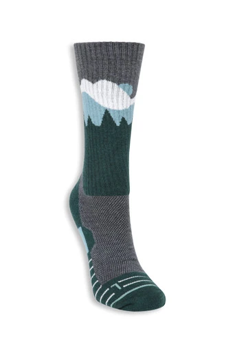 EMS Mens Patterned Merino Mid Calf Socks - Green