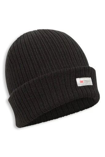EMS Thinsulate Fleece Lined Ribbed Beanie - Black