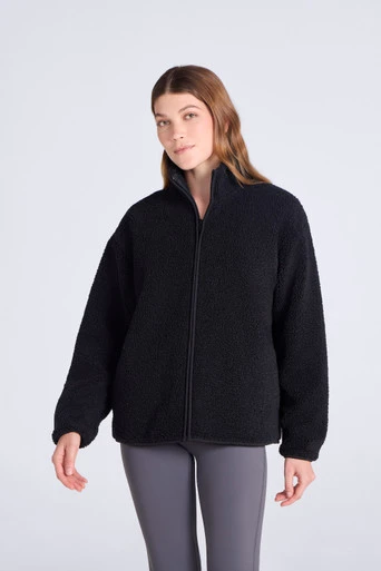Womens Blake Boucle Full Zip Fleece - Black