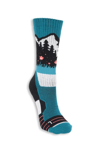 Patterned Merino Womens Mid Calf Sock - Bleu