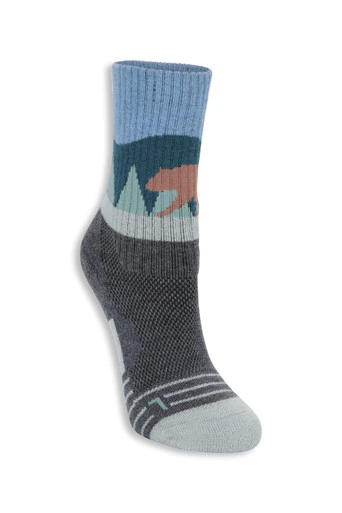 EMS Patterned Merino Kids Mid Calf Socks - Charcoal