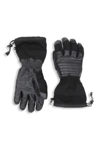 Gants de ski en cuir imperméables EMS Extreme pour homme - Noir