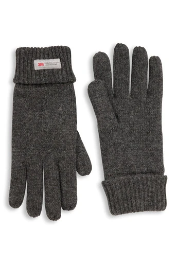 EMS Thinsulate Fleece Lined Wool Blend Gloves - Dark Grey