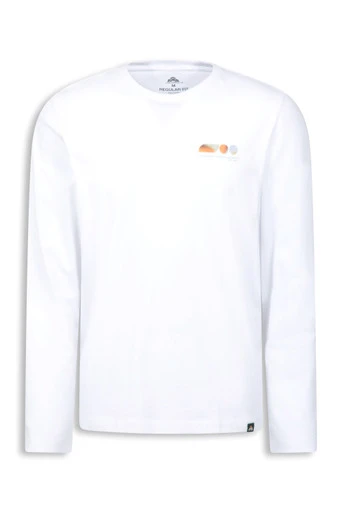 EMS Mens Ombre Graphic Long Sleeve T-Shirt - White