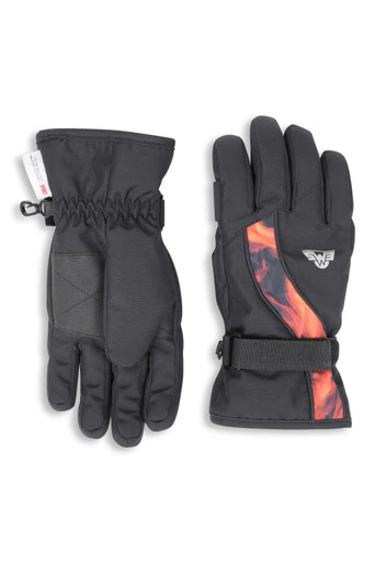EMS Thinsulate Waterproof Printed Ski Gloves - Red