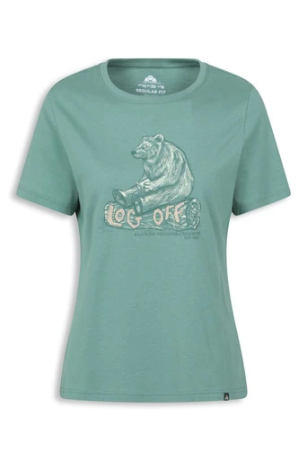 EMS Womens Log Off Graphic T-Shirt - Dark Green