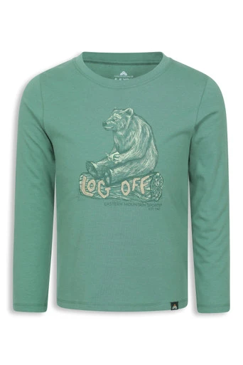 EMS Log Off Kids Graphic Long Sleeve T-Shirt - Khaki