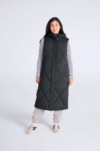 Cindy Women’s Longline Gilet - Jet Black
