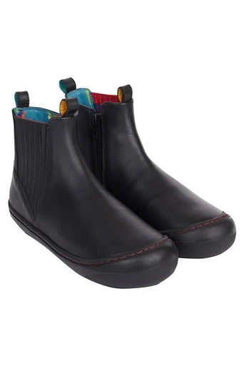 Kids 100% Leather Lake Easy On Boot - Black/ Magic Stars