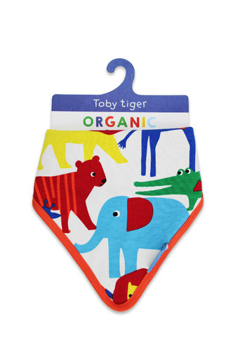 Baby 100% Cotton Safari Print Dribble Bib - Multi
