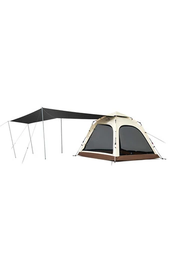Ango Automatic Pop Up 3 Person Tent with Canopy - Oak Brown