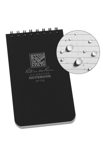 Top Spiral Bound Pocket Notepad - Black