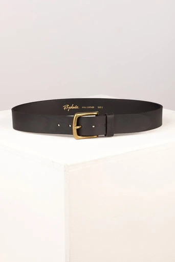 Kiplin Mens Leather Jeans Belt - Waxy Black
