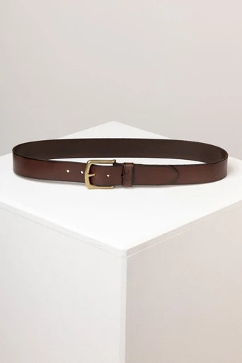 Kiplin Mens Leather Jeans Belt - Brier Red