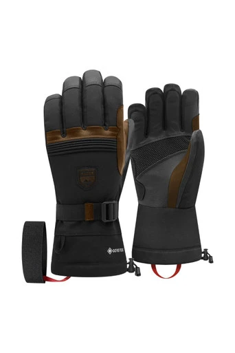 Cargo 9 Men's Waterproof Gore-tex Ski Gloves - Black/Brown