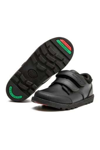 Tracer Boys Classic Double Strap School Shoes - Black