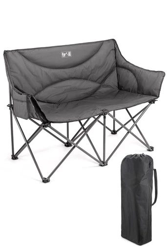 Linnet Padded Double Camping Chair - Grey