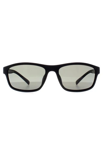 TB9237 Wrap Unisex Sunglasses - Matte Black / Green Polarised