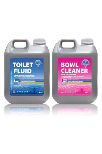 Toilet Fluid and Bowl Cleaner 2L Blue and Pink - Twin Pack