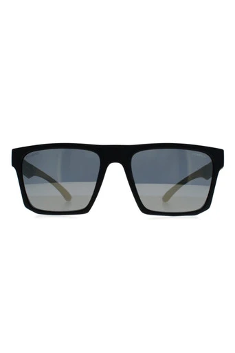 Beacons Mens Sunglasses - Matte Black / Silver Mirrored