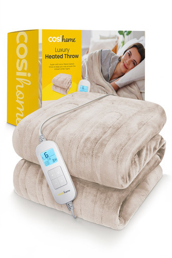 Fleece Electric Heated Throw - Cream