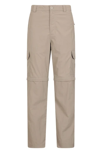 Explore Mens Zip-Off Trousers - Short Length - Beige