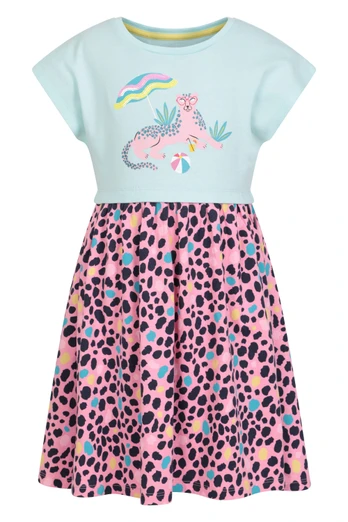 Poppy Cotton Kids Dress - Light Blue