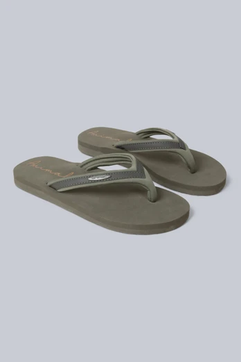 Tongs à logo Swish Pour femme - Kaki Foncé