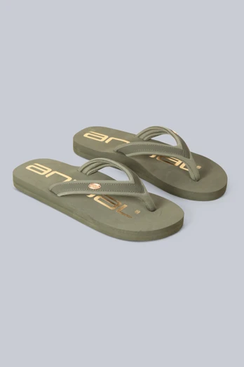 Tongs à logo Swish Pour femme - Kaki