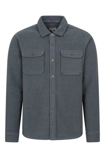 Dresden Mens Twill Fleece Shirt - Dark Grey