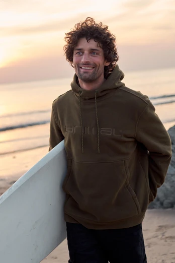 Louis Mens Fleece Hoodie - Khaki